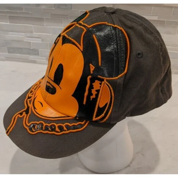 Mickey Mouse Headphones Baseball Cap Disney Orange/Black/Gray One Size Adults - Picture 4 of 8